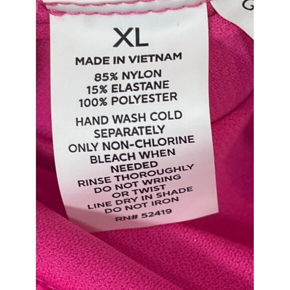 Gibson Latimer Swimsuit Women XL Pink One Piece Halter Bold Summer Tropical 80s - Picture 5 of 11